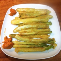 Receta de calçots en tempura gourmet de prandium